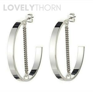 JENNY BIRD // ltd ed silver chain detail open hoop earrings rare